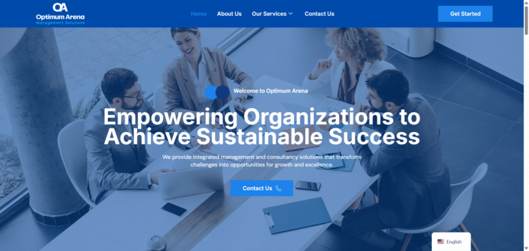 Optimum Arena website homepage